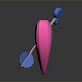 3D Rendered Shiny Pink Heart With Blue Arrow On Dark Background