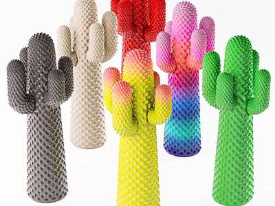 Colorful Cactus Shaped Hangers For Creative Home Decor And Wardrobe Organization 3d model