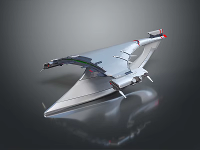 Futuristic Silver Aircraft With Streamlined Design Sleek Wings And Advanced Structural Details 3d model