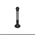 Black Outdoor Light Post With White Illumination Strips For Garden Path 3d model