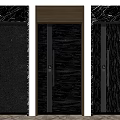 Modern Security Doors With Marble Wall Background And Textured Surface Design 3d model