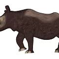 Outdoor Landscape Sculpture of Brown Textured Rhinoceros with Naturalistic Design