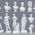 White Sculptures Collection Featuring Busts Full Body Statues With Various Poses And Styles