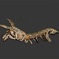 Vibrant Greenish Brown Lobster With Extended Claws Detailed Shell And Antennae On Dark Surface
