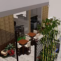 Modern White Building Exterior With Brown Overhang Glass Doors And Visible Interior Furniture