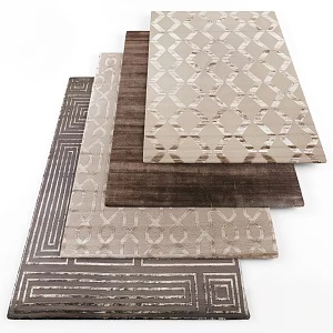 European-style square carpet 3d model