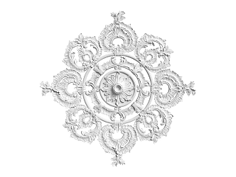 European-style lamp panel gypsum component carved 3d model