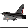 Gray Fighter Jet With Green Cockpit Wing Mounted Weapons And Red White Blue Tail
