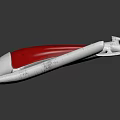Red And White Automotive Tail Light With Metal Frame And Reflective Surface