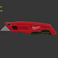 Red Milwaukee Utility Knife With Ergonomic Black Handle And Reflective Surface