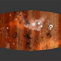 Handcrafted Rustic Wooden Table With Textured Surface And Unique Leg Design