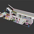 Modern Interior Design Layout With Multi Functional Areas Furniture And People Activity