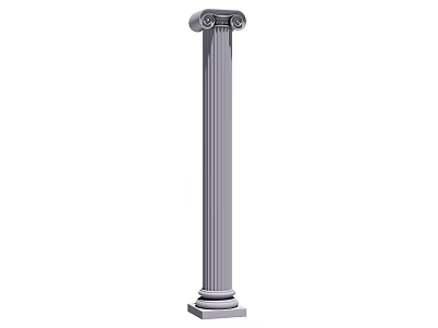 Classical Architectural Column with Decorative Capital Fluted Shaft and Base Design 3d model