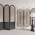 Modern Decorative Screens With Geometric Arched Frames Mesh Panels And Black Metal Design 3d model