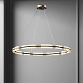 Modern Circular LED Chandelier With Metallic Frame And Illuminated Design 3d model