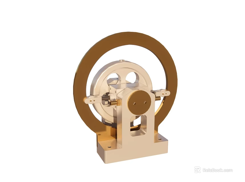 Industrial Equipment Mechanical Gear Wheel Mechanism Featuring Base And Metal Structure Components 3d model 
