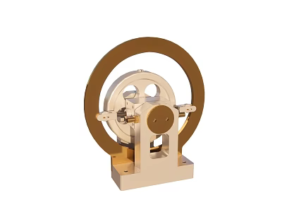 Industrial Equipment Mechanical Gear Wheel Mechanism Featuring Base And Metal Structure Components 3d model