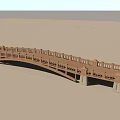 Traditional Wooden Landscape Bridge With Long Railings And Concrete Piers Design