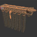 Ancient Stone Building Structure With Tall Pillars Arched Openings And Projecting Upper Section