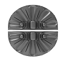 Ornate Circular Carved Design With Symmetrical Petal Shaped Elements Central Square And Metallic Texture