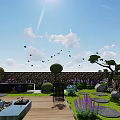 Garden Landscape Design With Greenery Areas Stone Pathways And Colorful Flowers