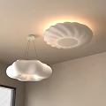 Modern Cloud Shaped White Pendant Chandeliers With Wavy Ceiling Light Design 3d model