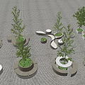 Modern Tree Pool Landscape Seat Tree Pool Seat Stool Shaped Tree Pool Seat Stool 3d model