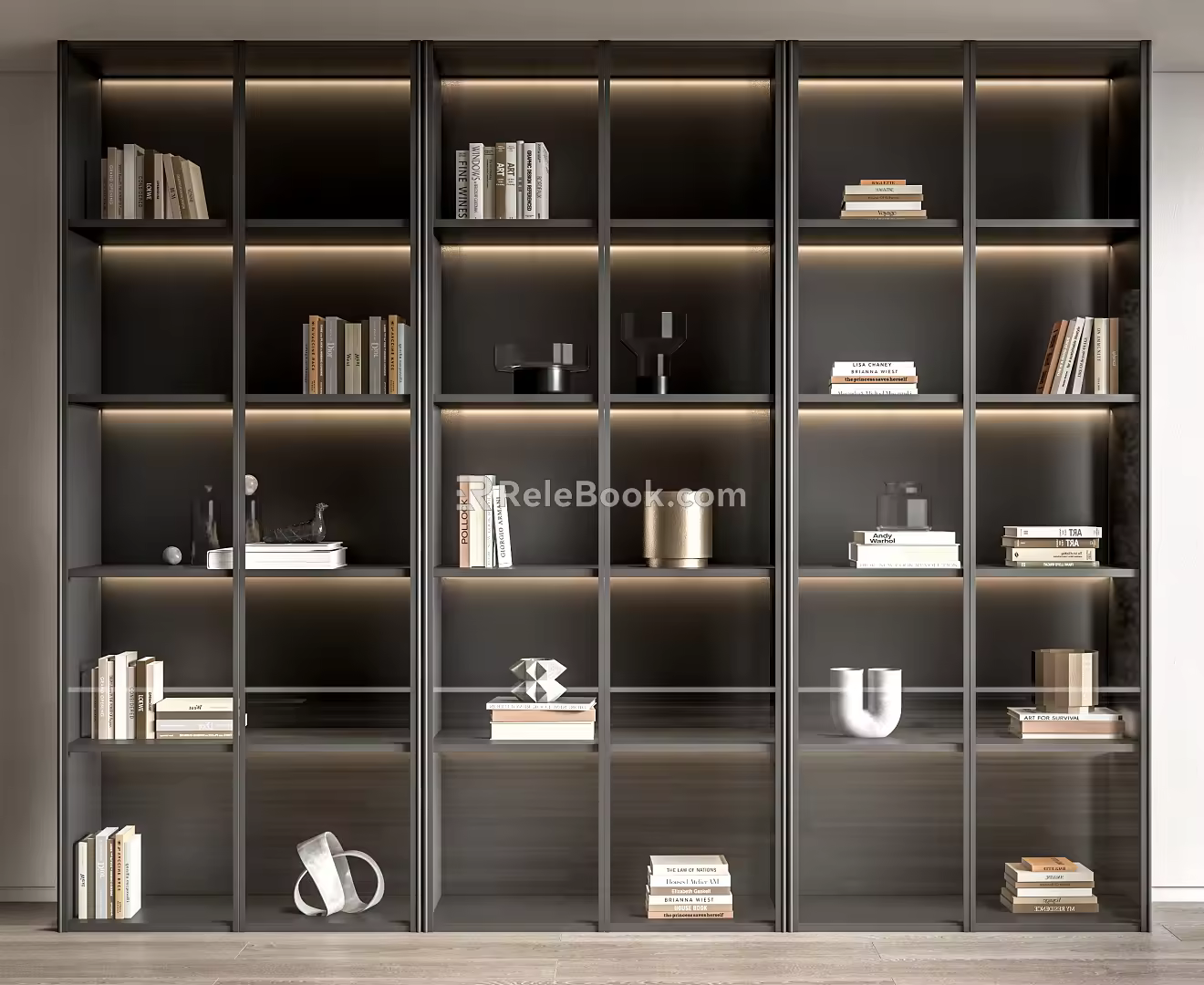 Modern Bookcase Books Ornaments Books 3d model