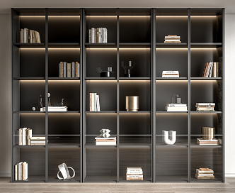 Modern Bookcase Books Ornaments Books 3d model