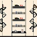 Modern Bookshelf Storage Rack Decorative Rack Book Ornaments Magazine 3d model