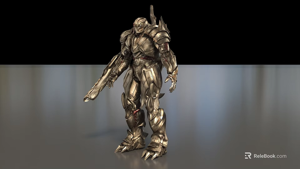 Futuristic Robotic Combat Weapon With Armored Metal Structure And Sci Fi Design 3d model 