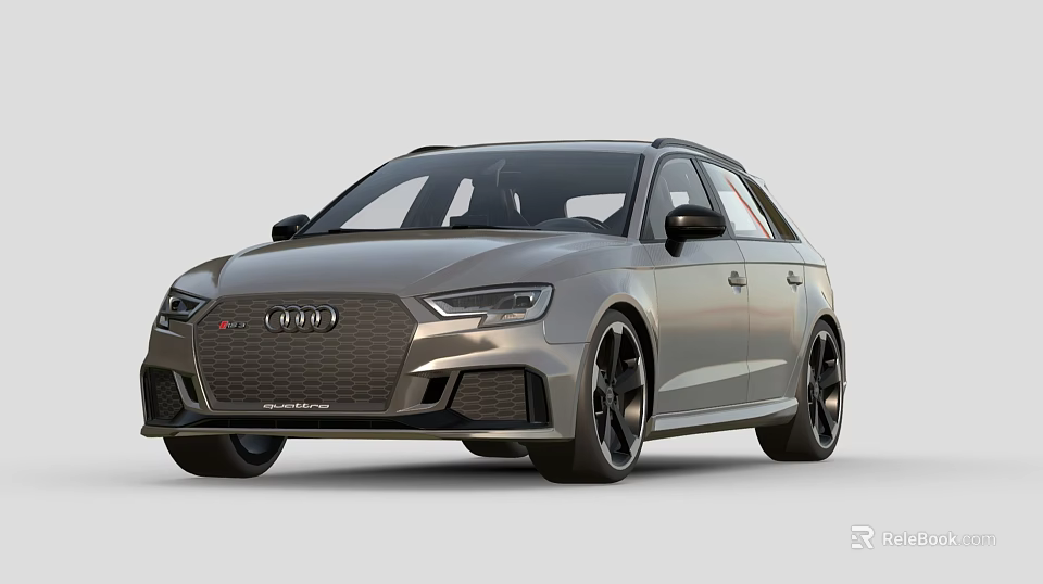 Audi Avant Car in Silver Gray with Sporty Design and Black Wheels 3d model 