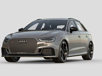 Audi Avant Car in Silver Gray with Sporty Design and Black Wheels 3d model