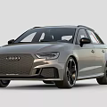 Audi Avant Car in Silver Gray with Sporty Design and Black Wheels