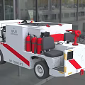 Utility Vehicle Featuring Red Fire Extinguishers Gray Seats And NO PERMIT Sign 3d model
