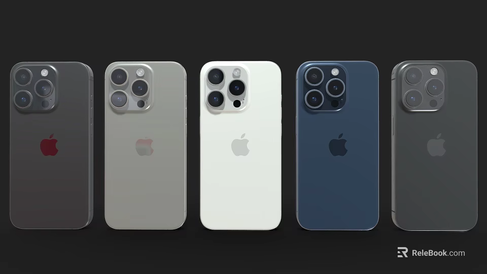 Apple iPhone Models In Various Colors With Rear Camera System And Back Design 3d model 