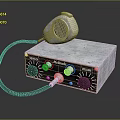 Military Weapon Control Device With Metal Box Microphone Knobs And Cable