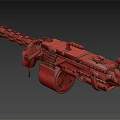 Tactical Heavy Machine Gun With Ammunition Belt Metal Barrel And Bipod Design