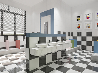 Modern Toilet Kindergarten Toilet 3d model