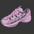 Trendy Sports Sneakers In White Black Pink With Thick Sole And Lace Up Design