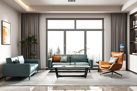 Modern Reception Room 3d model
