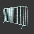 Durable Metal Temporary Fence With Vertical Bars And Stable Support Legs