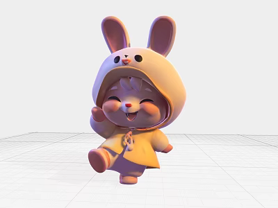 Cute Rabbit Costume Pet Toy With 3D Design For Fun Playtime 3d model