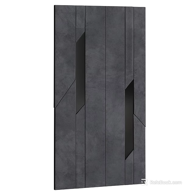 Modern Minimalist Dark Gray Panel With Geometric Cuts 3d model