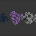 Decorative Plants with Blue Foliage Pink Blossoms and White Snowy Branches