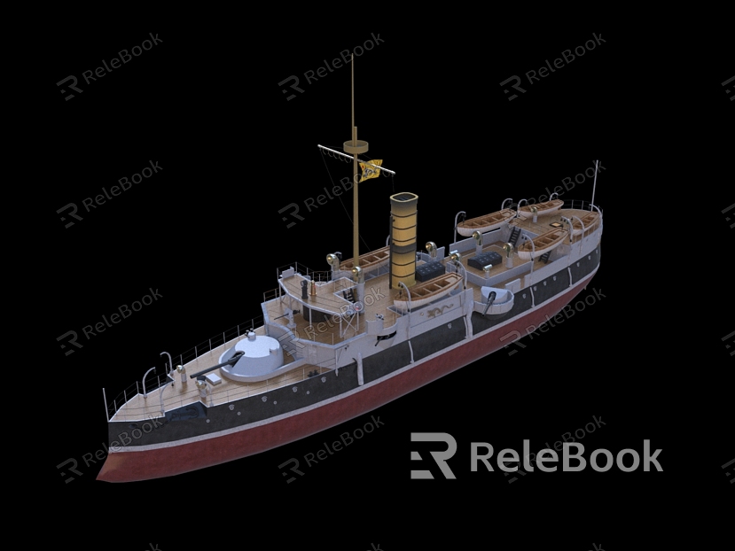 Beiyang Navy's shore defense ironclad ship Pingyuan model