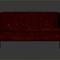 Stylish Red Upholstered Sofa With Curved Back And Wooden Legs Design