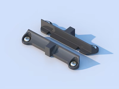 Black Durable Household Support Brackets With Metal Screws For Home Use 3d model
