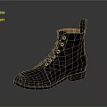 Black Leather Lace Up Boots With Brown Sole And Orange Lining