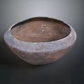 Traditional Ancient Clay Pot With Intricate Carved Patterns On Dark Background 3d model